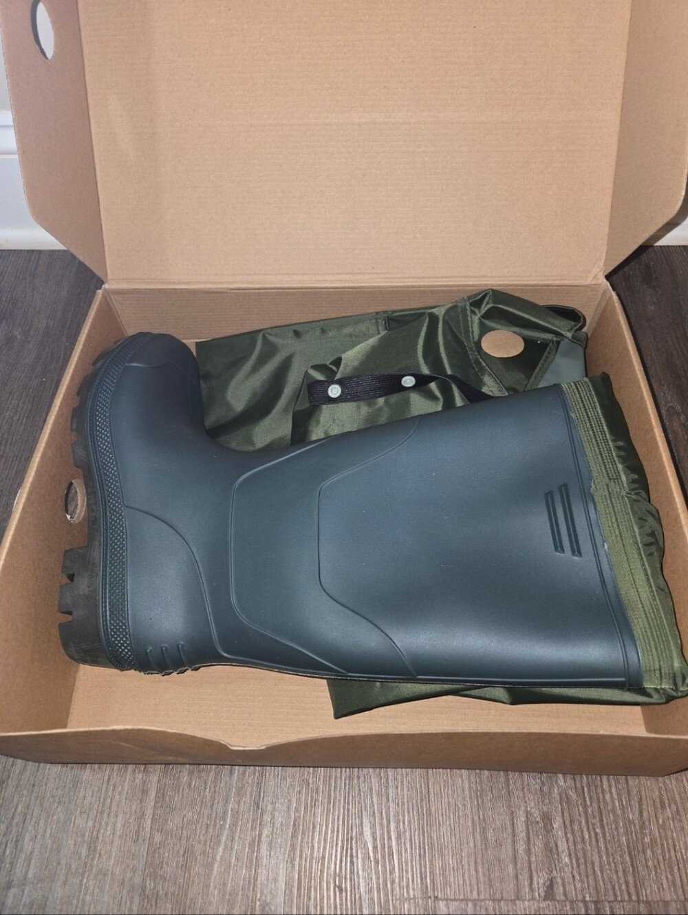 Men's Waterproof Dark Green Rubber Rain & Snow Boots